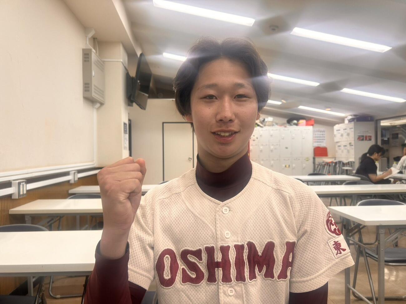 将来は漁師になりたいという大島海洋国際の中山