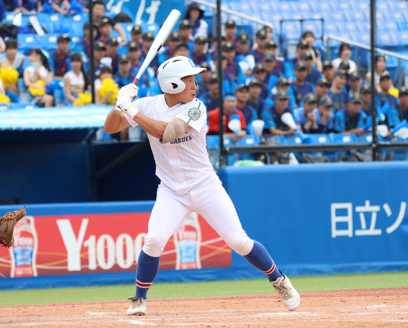 東海大高輪台対錦城学園　打席に立つ錦城学園・沢根健太（撮影・栗林真菜）＝2026年7月6日