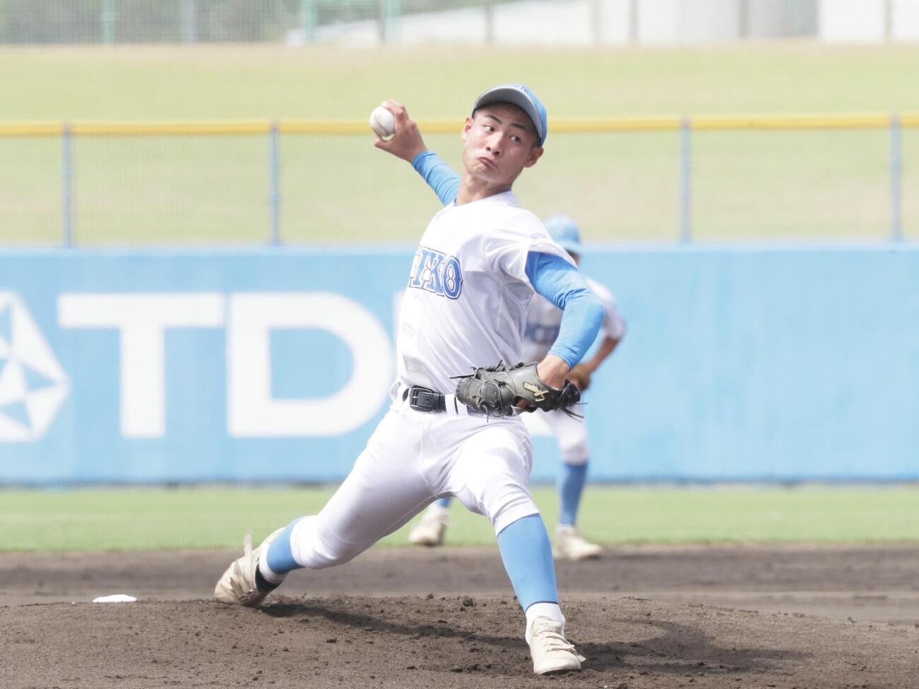 秋田商対秋田工　先発し好投した秋田工・小沢大広投手　（撮影・高橋香奈）