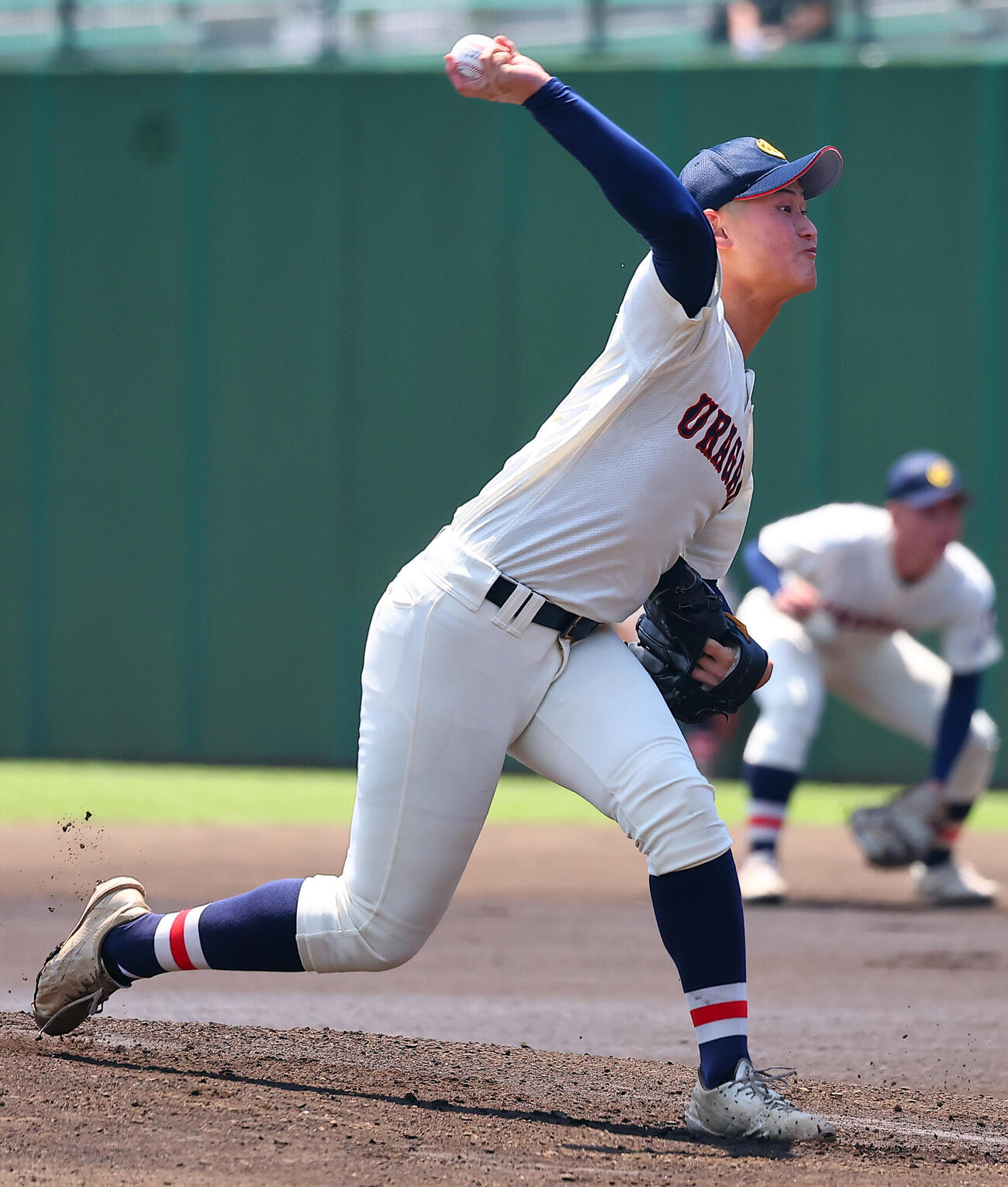本庄東対浦和学院　浦和学院先発の日高創太（撮影・野上伸悟）