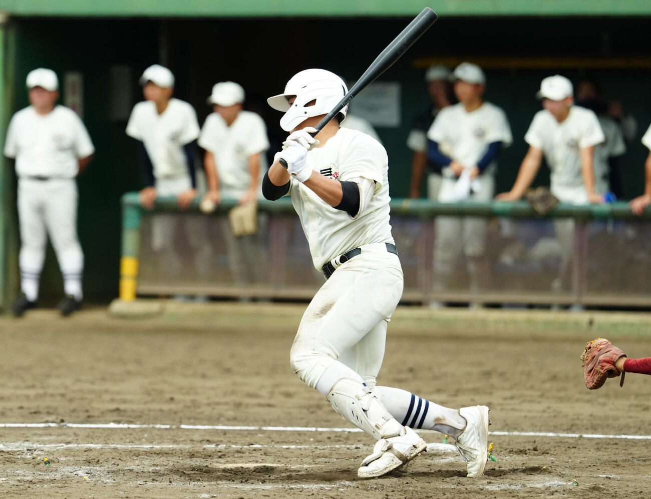 翔陽対日大三　3回裏日大三2死二、三塁、2点適時打を放つ田中諒（撮影・江口和貴）