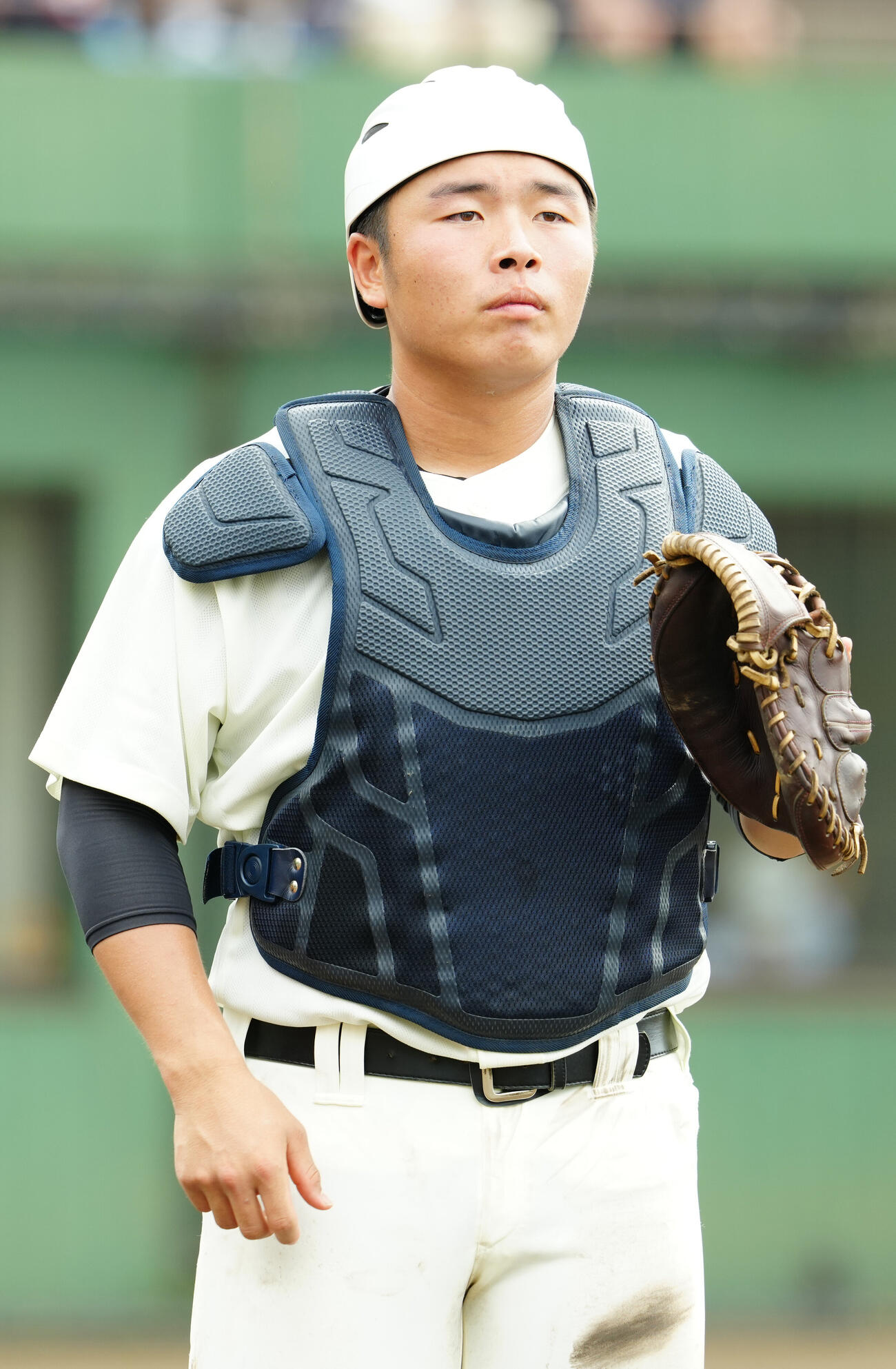 翔陽対日大三　日大三捕手の田中諒（撮影・江口和貴）
