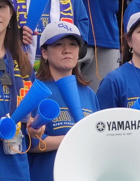 日大習志野対中央学院　試合を観戦する谷亮子さん（撮影・足立雅史）