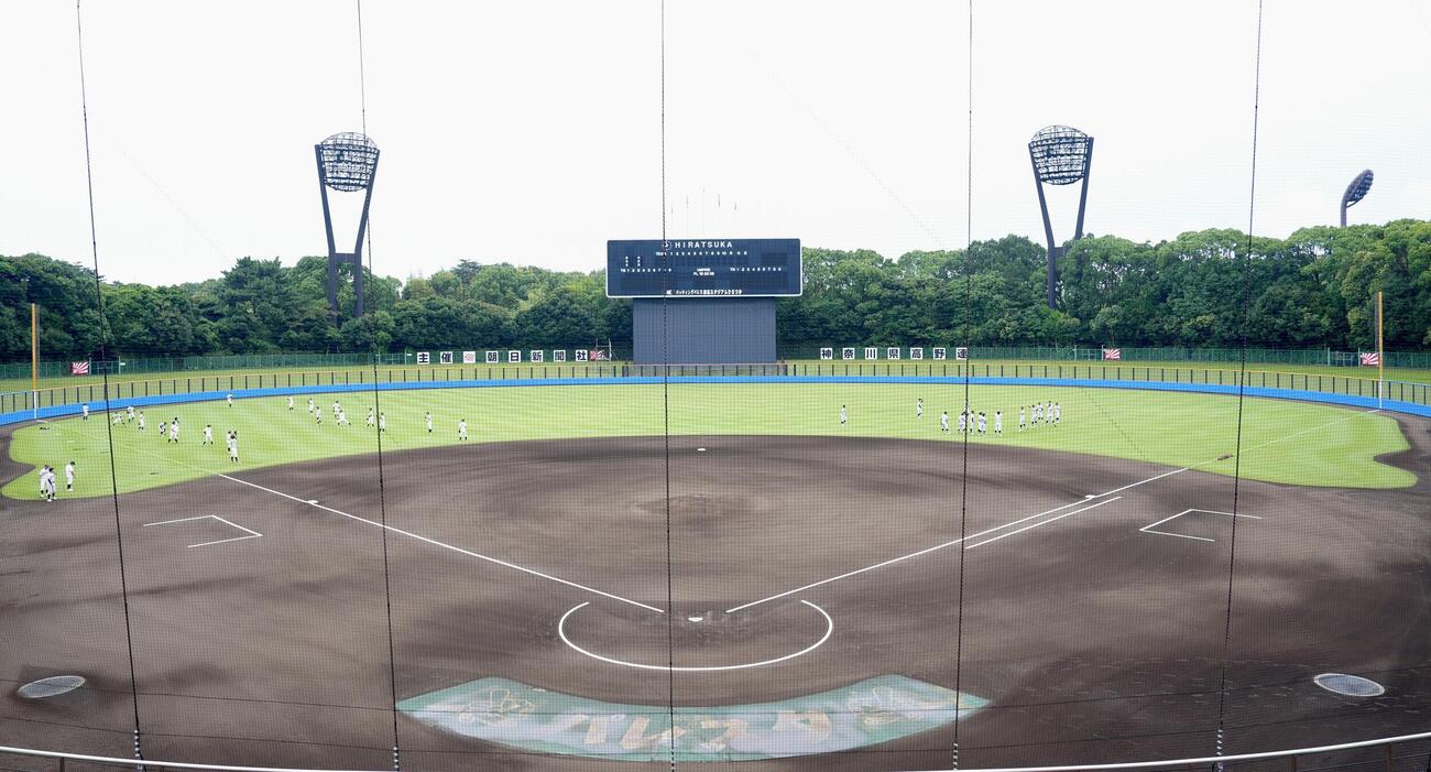 神奈川大会3回戦、住吉ー横浜が行われるバッティングパレス相石スタジアムひらつか（撮影・江口和貴）