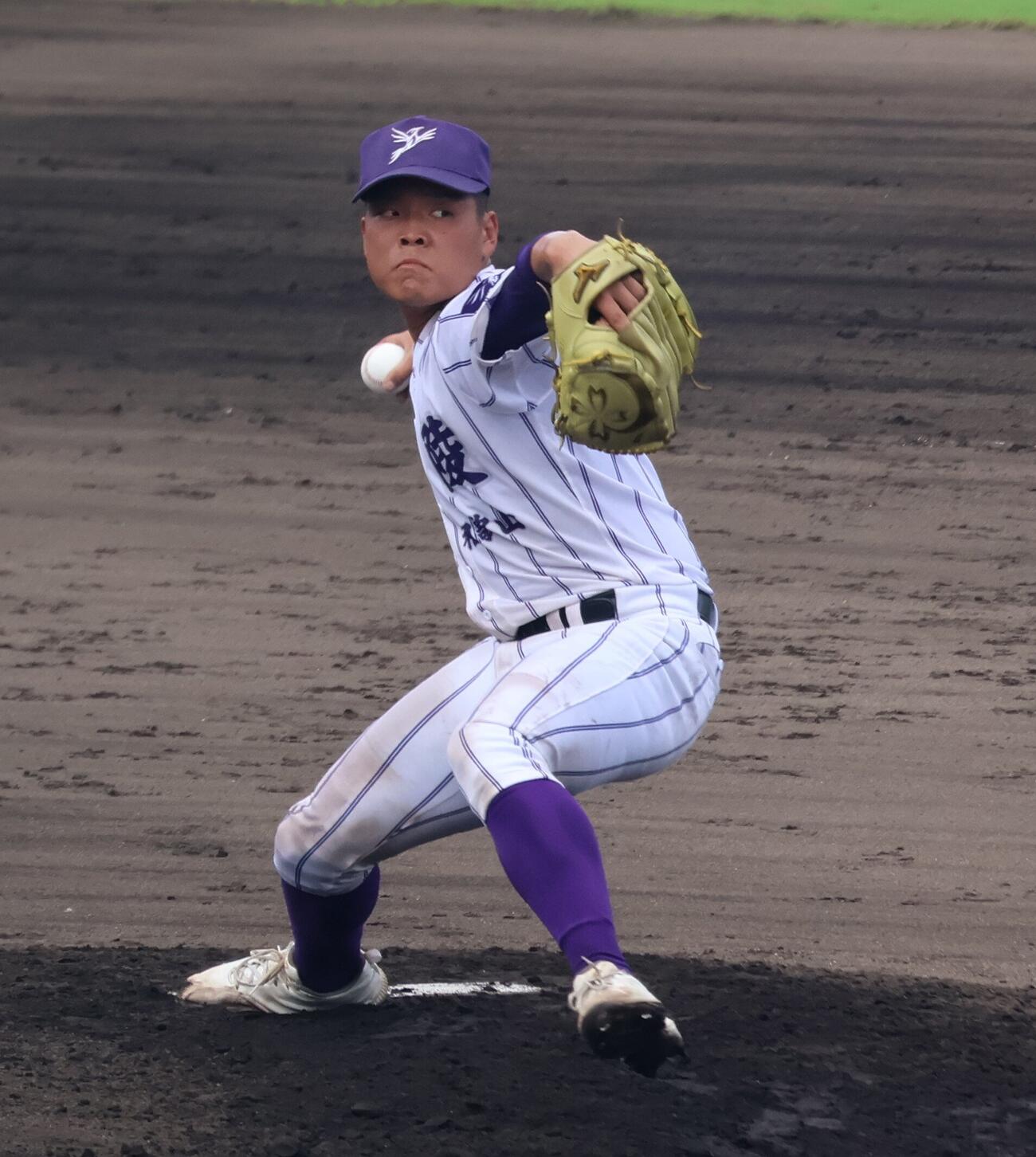 和歌山南陵対田辺　3番手で登板した和歌山南陵・佐藤尋斗