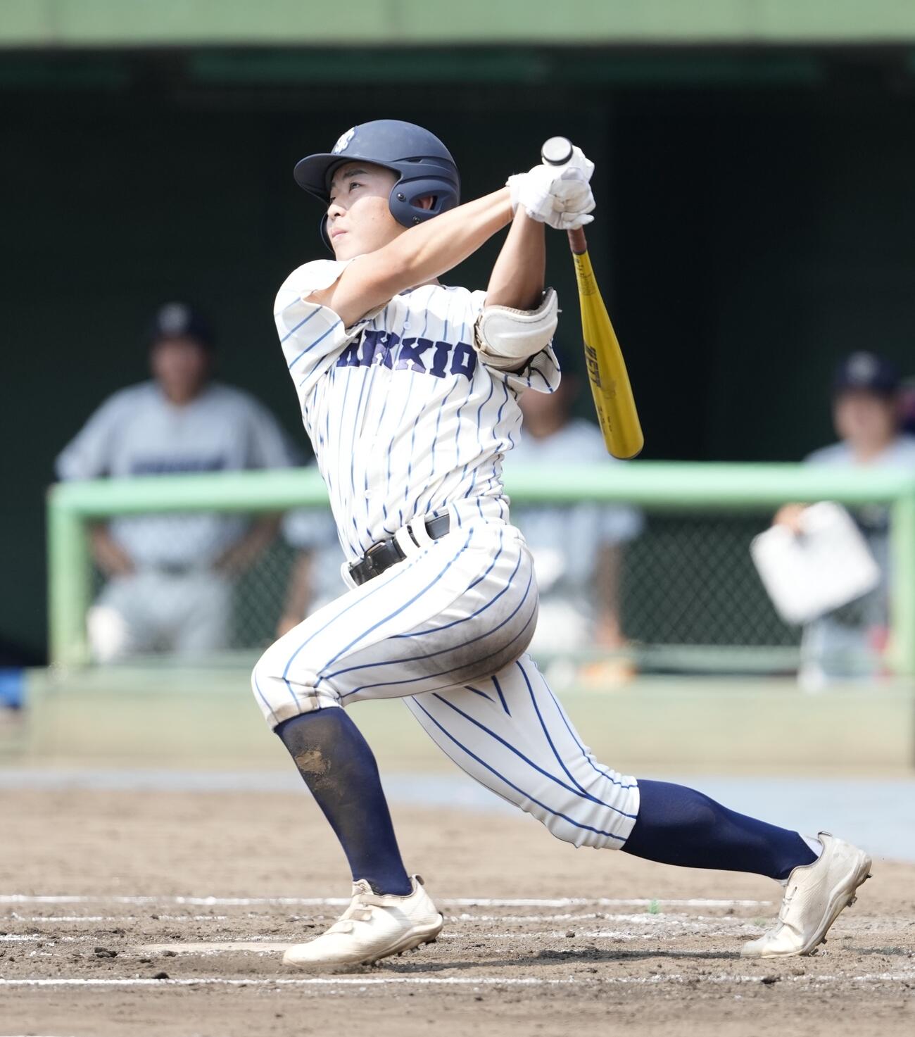 蓮田松韻対立教新座　3回裏立教新座2死、本塁打を放つ安田潤生（撮影・小島史椰）