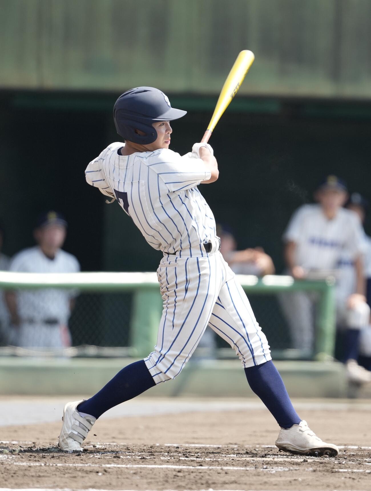 蓮田松韻対立教新座　2回裏立教新座無死二、三塁、2点適時打を放つ安田潤生（撮影・小島史椰）