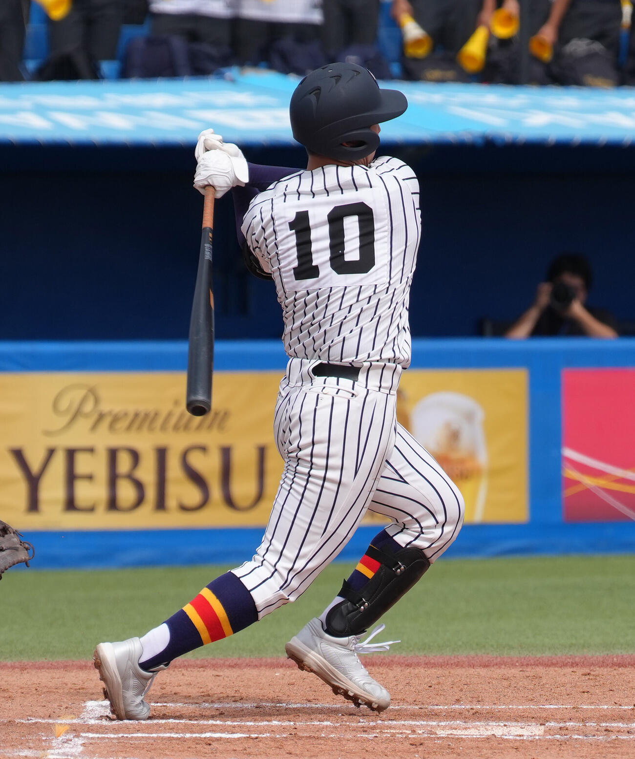 大東大第一対帝京　1回裏帝京2死一、二塁、安藤丈二は先制適時打を放つ（撮影・足立雅史）