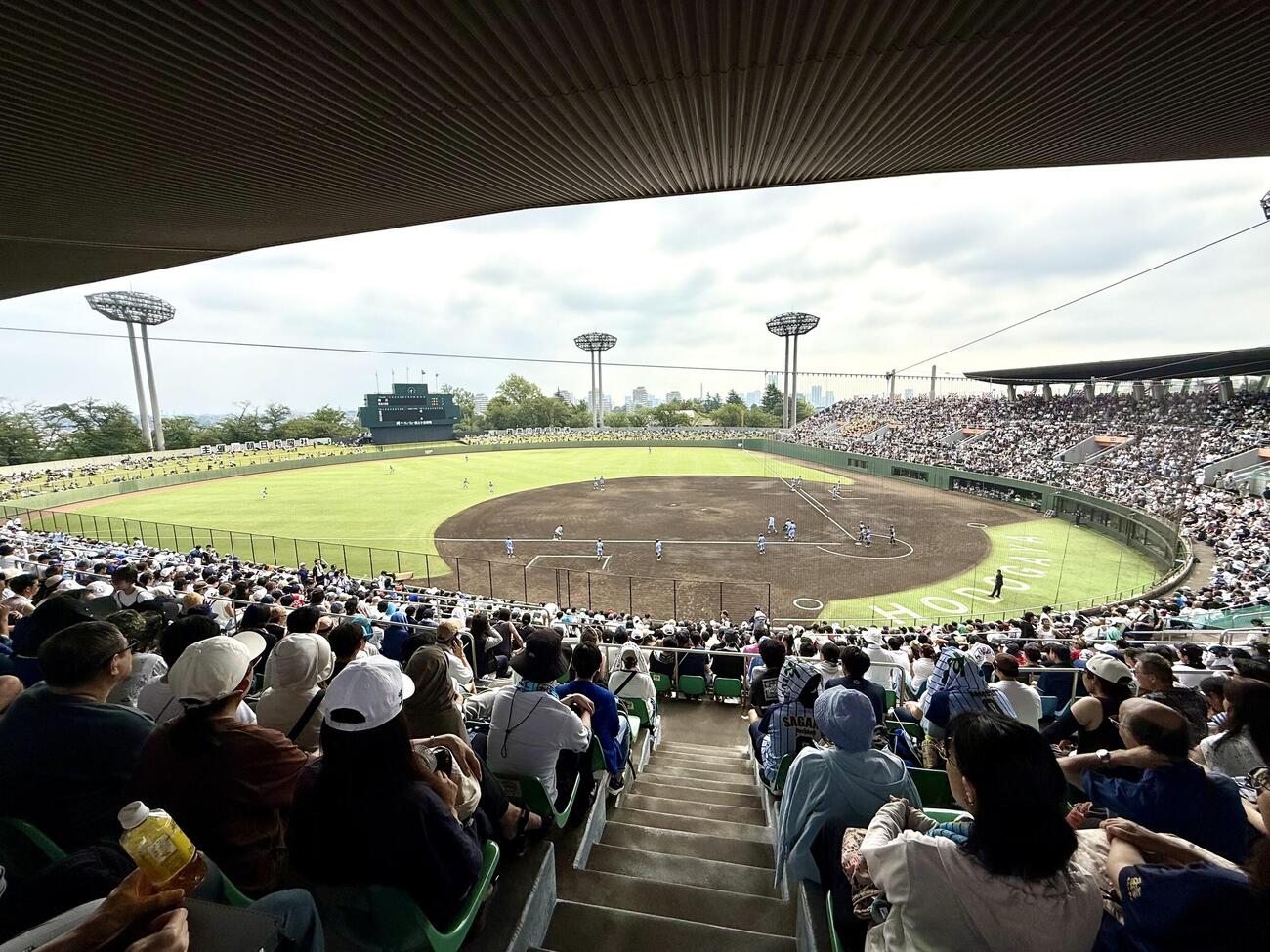 横浜対東海大相模　満員のサーティーフォー保土ケ谷球場（撮影・宮地輝）