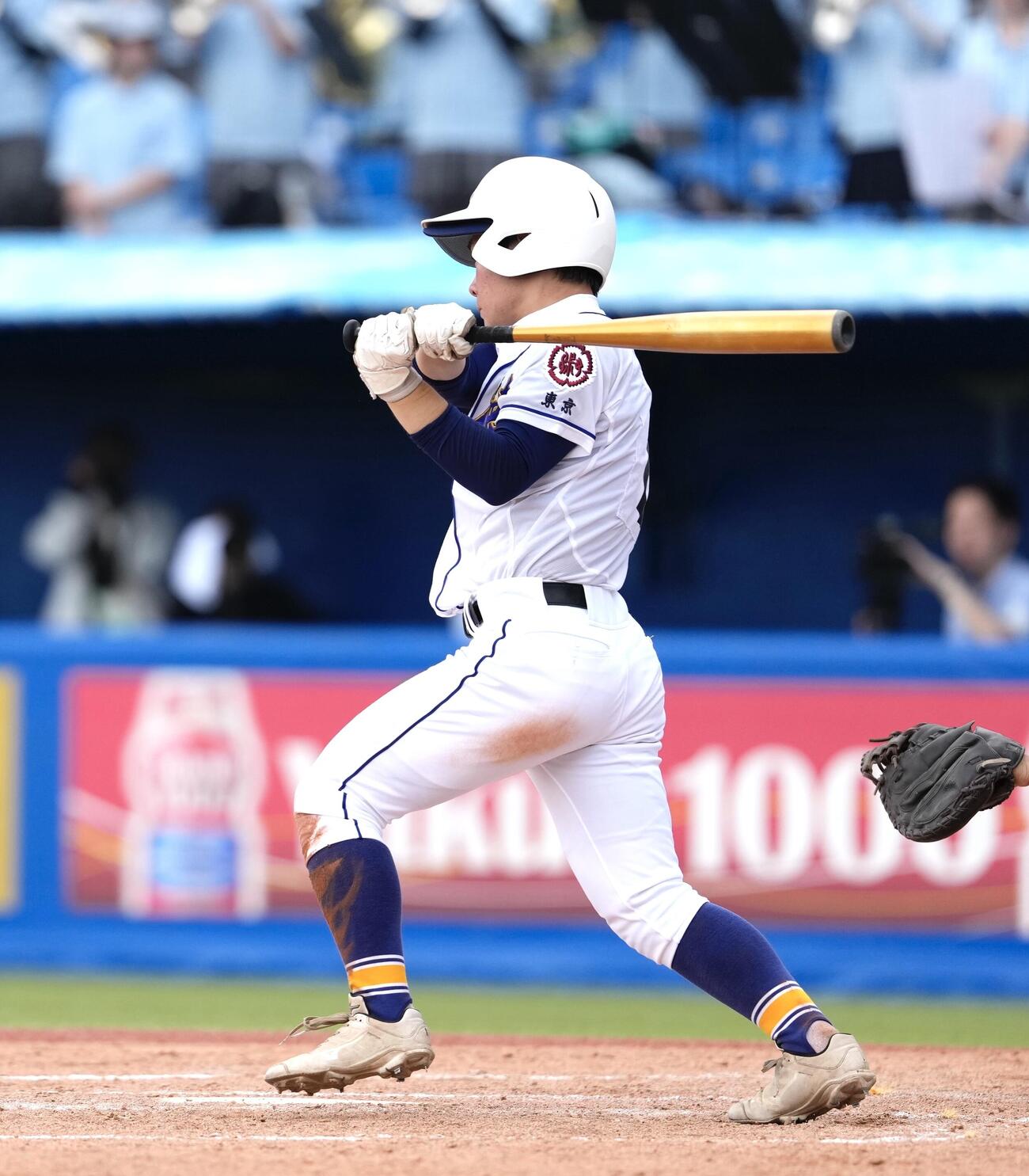 淑徳対芝浦工大付　4回表淑徳1死二、三塁、2点適時打を放つ浜田拓輝（撮影・小島史椰）