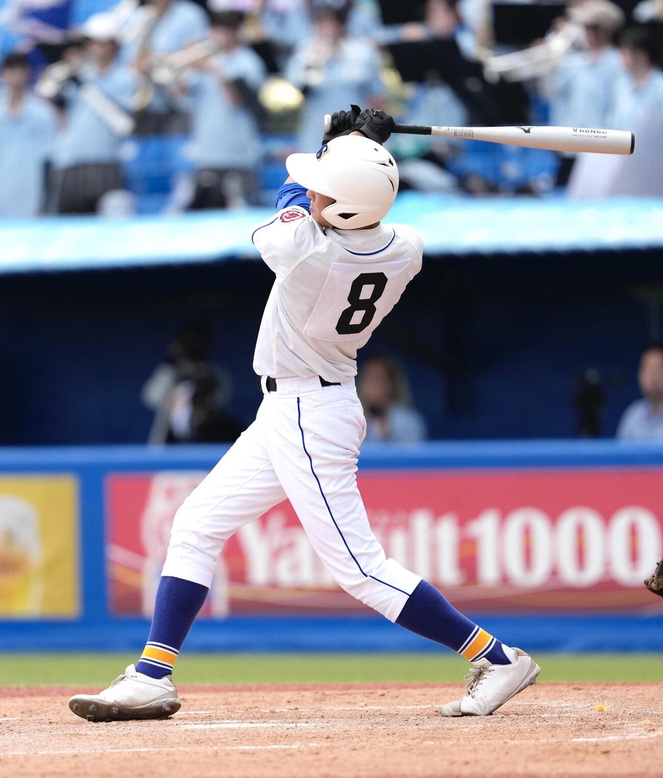 淑徳対芝浦工大付　4回表淑徳1死一、三塁、適時打を放つ岩橋和志（撮影・小島史椰）