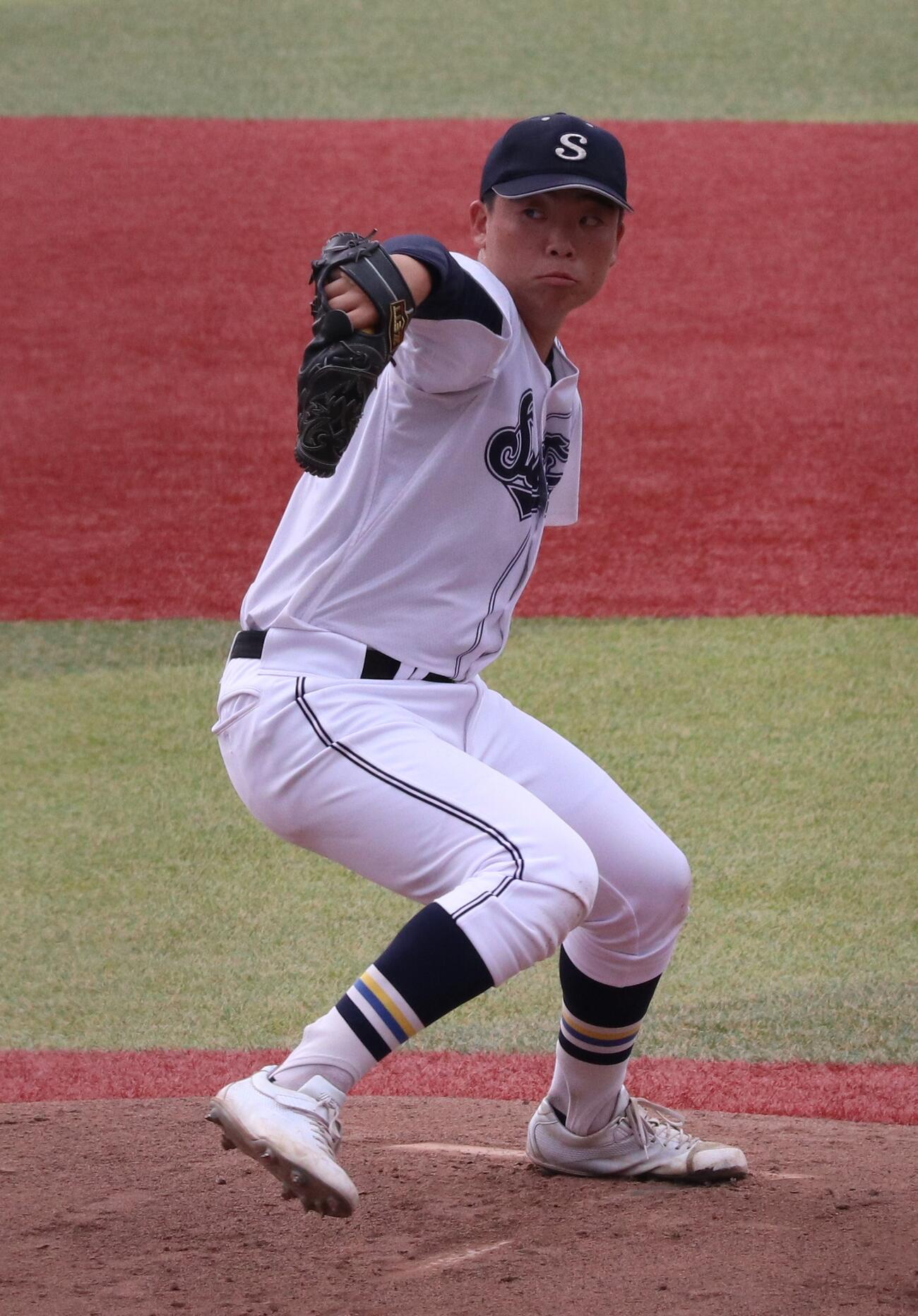 第108回全国高校野球東東京大会　4回戦　紅葉川対成立学園　先発の成立学園・宮下毅彦投手（撮影・会田京叶）