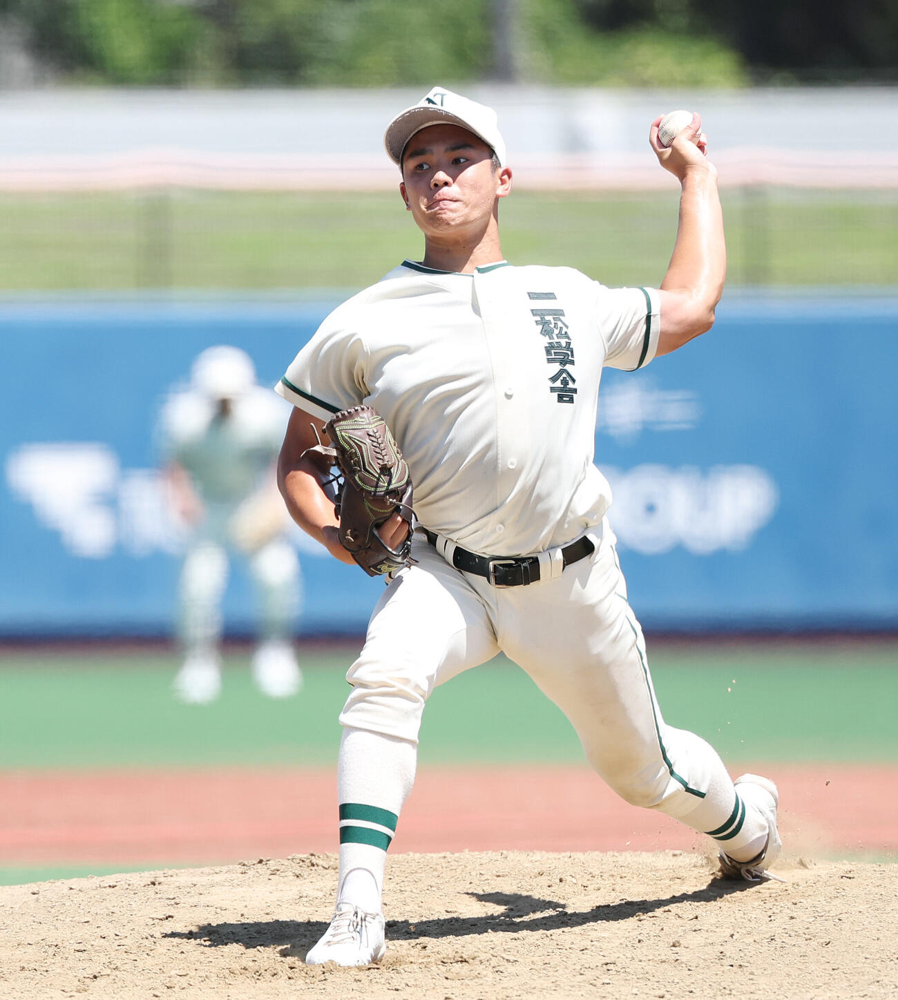 岩倉対二松学舎大付　二松学舎大付先発の川島連十（撮影・宮地輝）