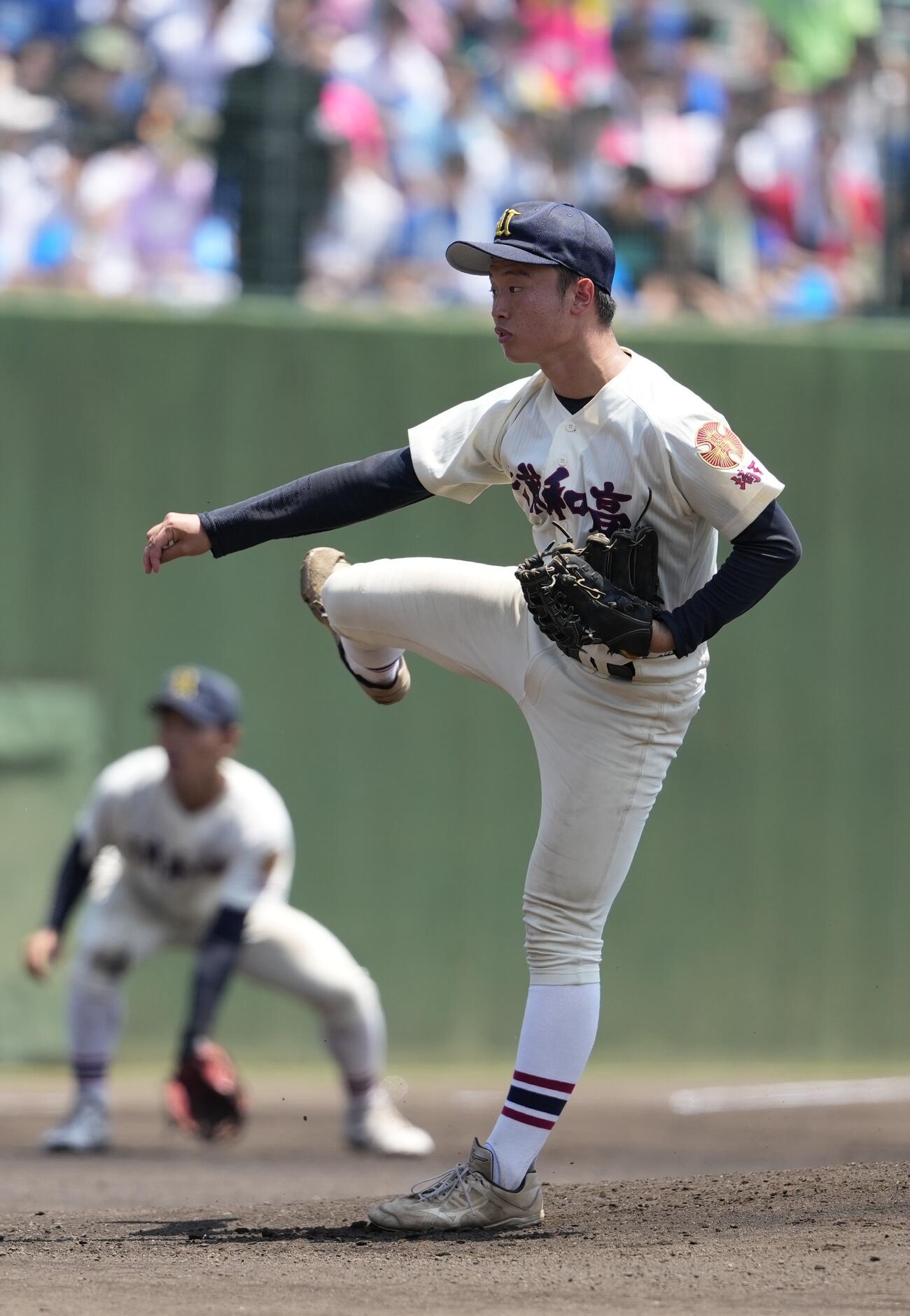 昌平対県浦和　力投する先発の県浦和・福本貴也（撮影・小島史椰）