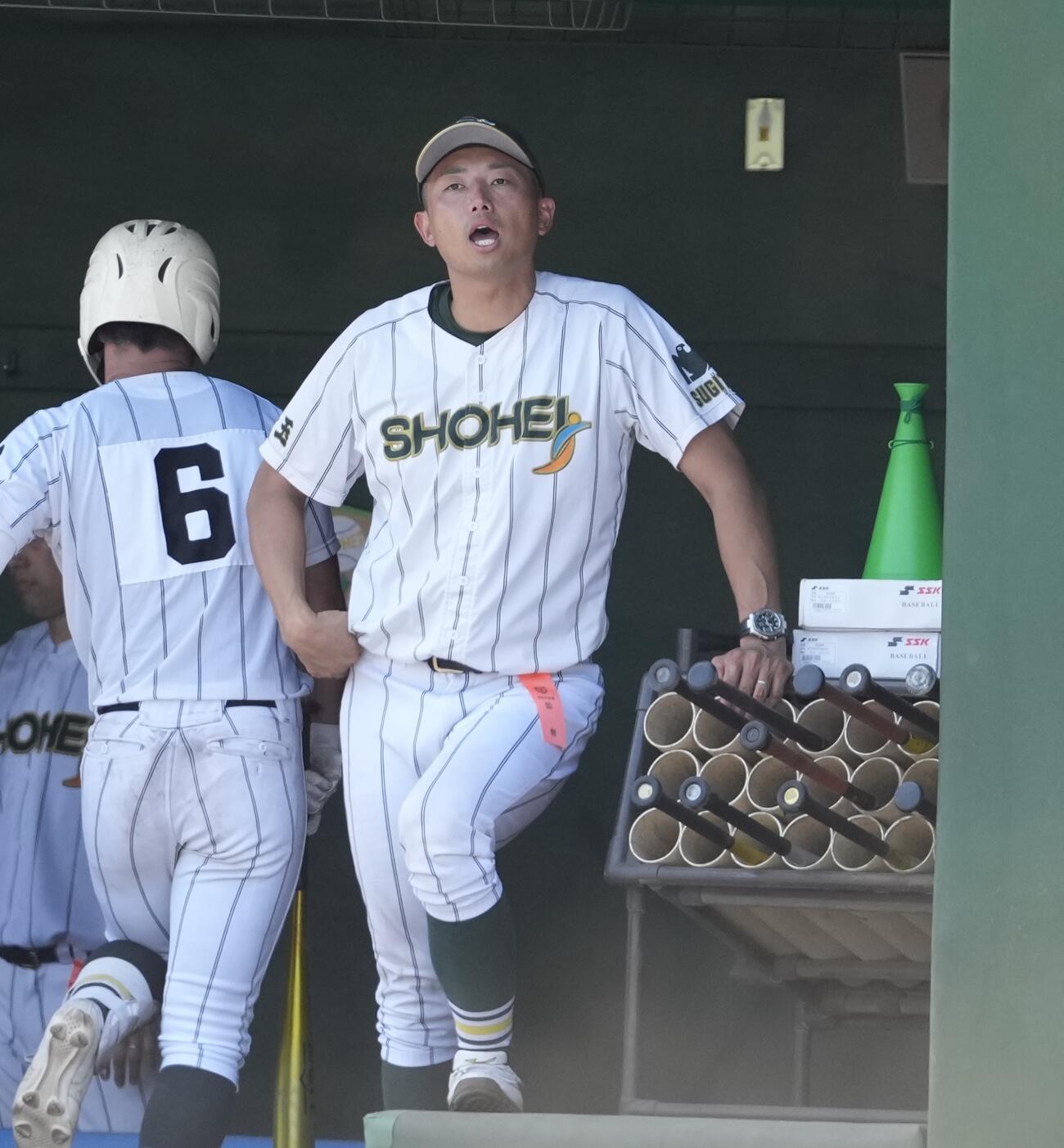 昌平対県浦和　選手に指示を送る昌平・岩埼優一監督（撮影・小島史椰）