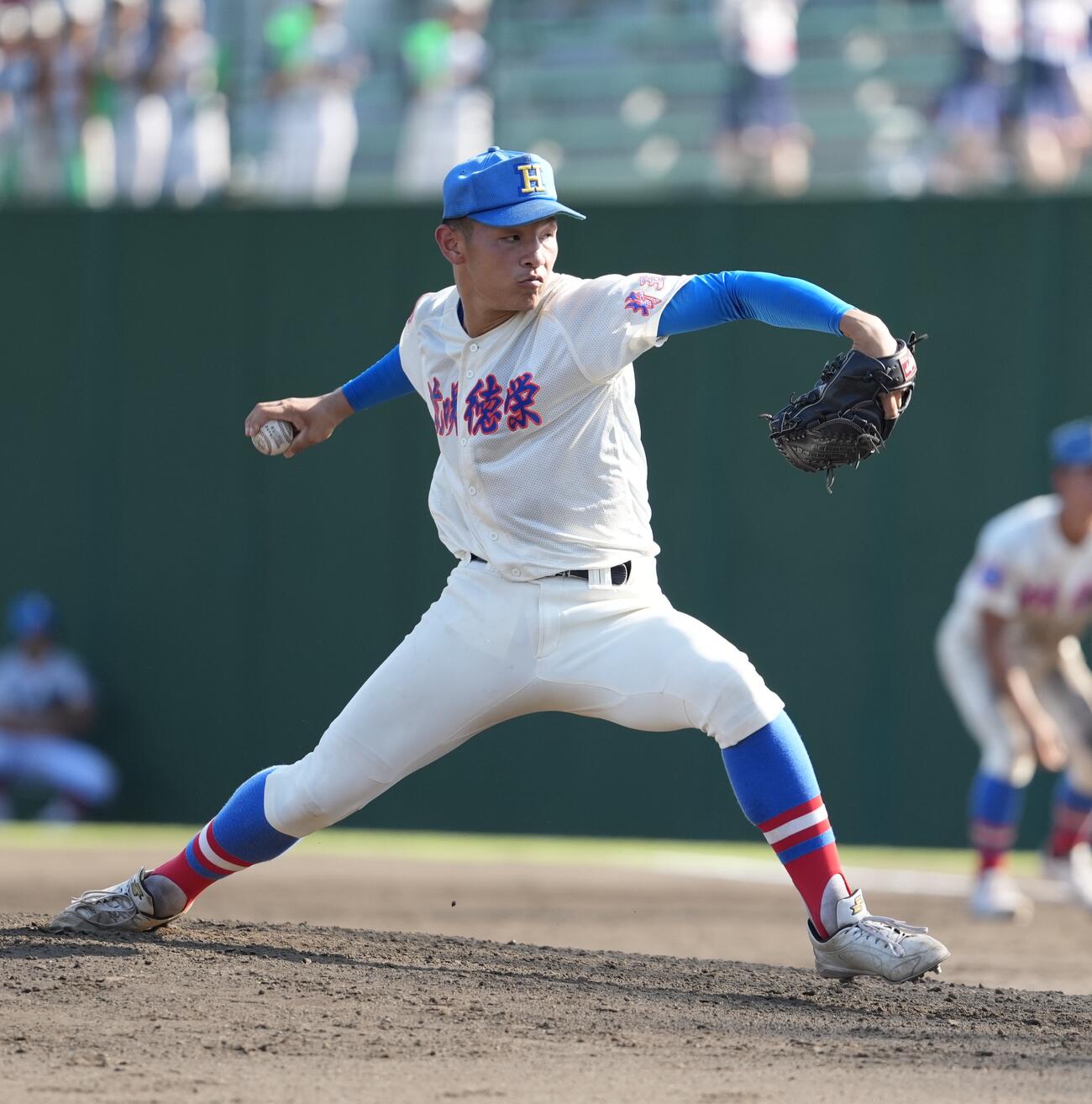 花咲徳栄対武蔵越生　力投する先発の花咲徳栄・黒川凌大（撮影・小島史椰）