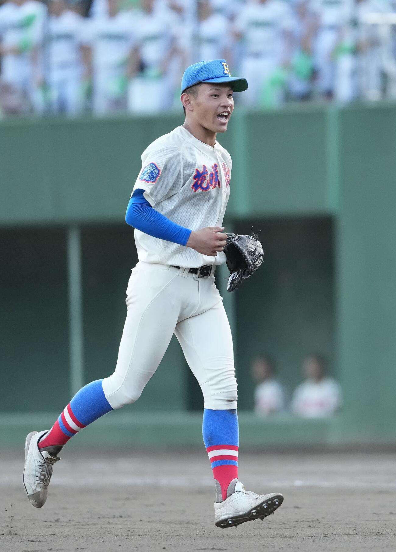 花咲徳栄対武蔵越生　武蔵越生に勝利し笑顔を見せる黒川凌大（撮影・小島史椰）