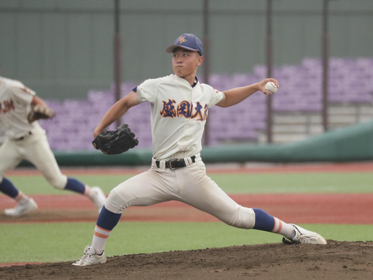 水沢対盛岡大付　先発し好投した須藤悠真（撮影・高橋香奈）