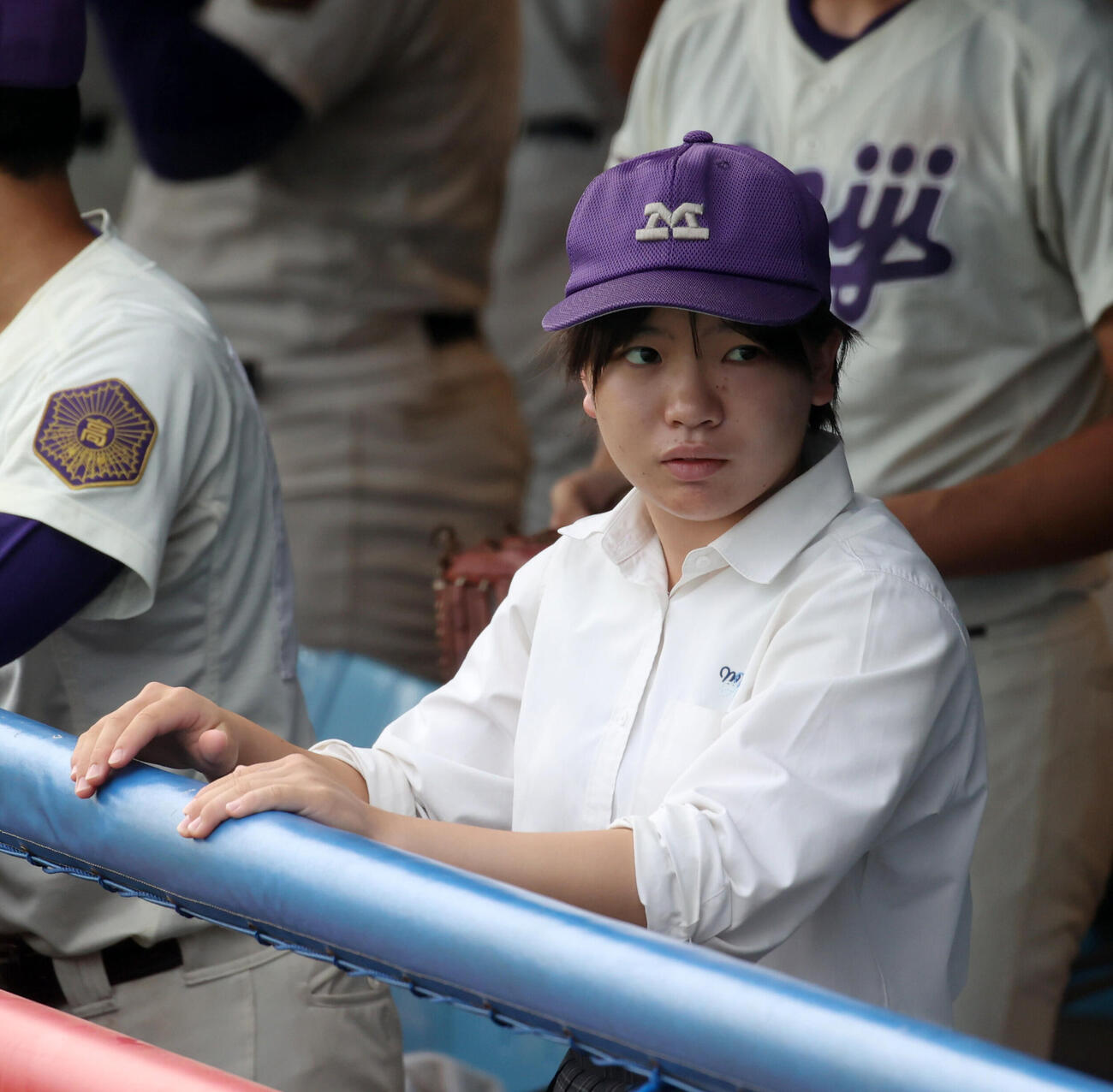 明大八王子対聖パウロ学園　明大八王子初の女子部員・三宅希空（撮影・柴田隆二）