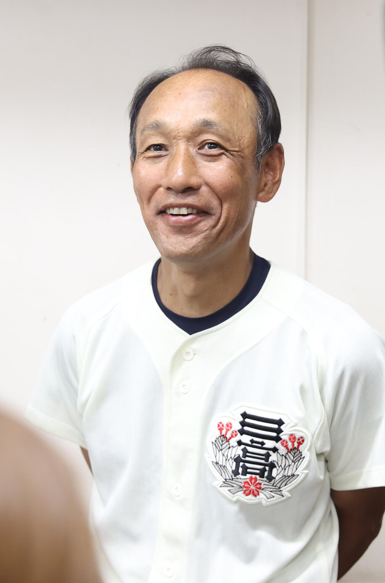 日大三対東海大菅生　会見で笑顔を見せる日大三･三木有造監督（撮影・柴田隆二）
