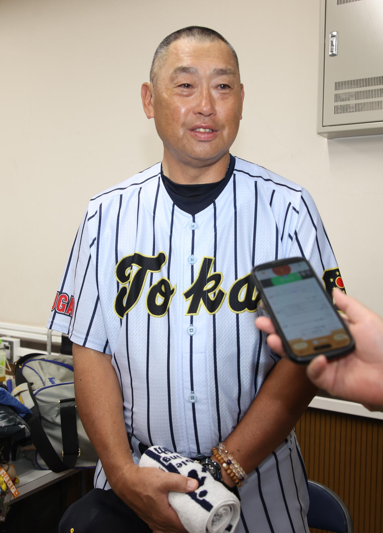 日大三対東海大菅生　敗れて会見する東海大菅生・若林弘泰監督（撮影・柴田隆二）