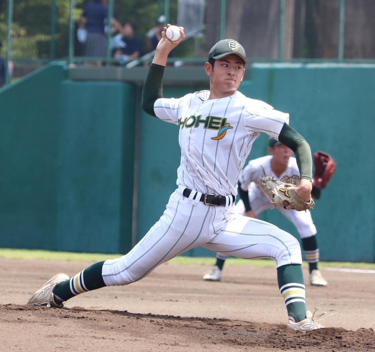 昌平の先発・佐藤佑輝（撮影・会田京叶）昌平対山村学園