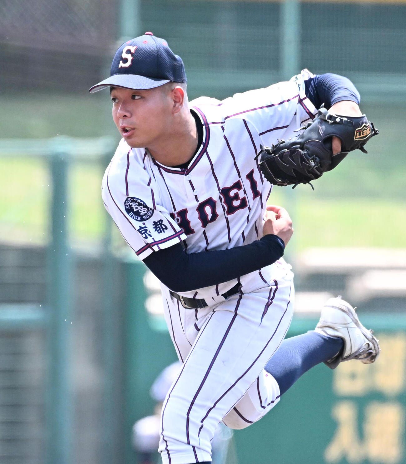 京都翔英対京都国際　京都翔英3番手の前田官九郎1（撮影・石井愛子）
