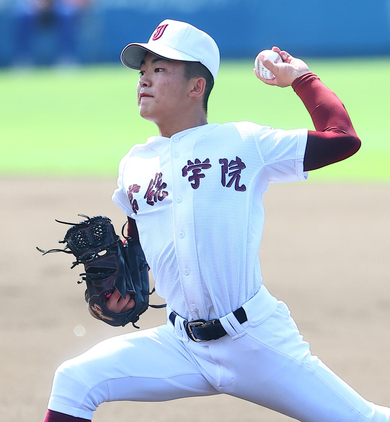 明秀学園日立対常総学院　常総学院先発の七村佑聖（撮影・野上伸悟）