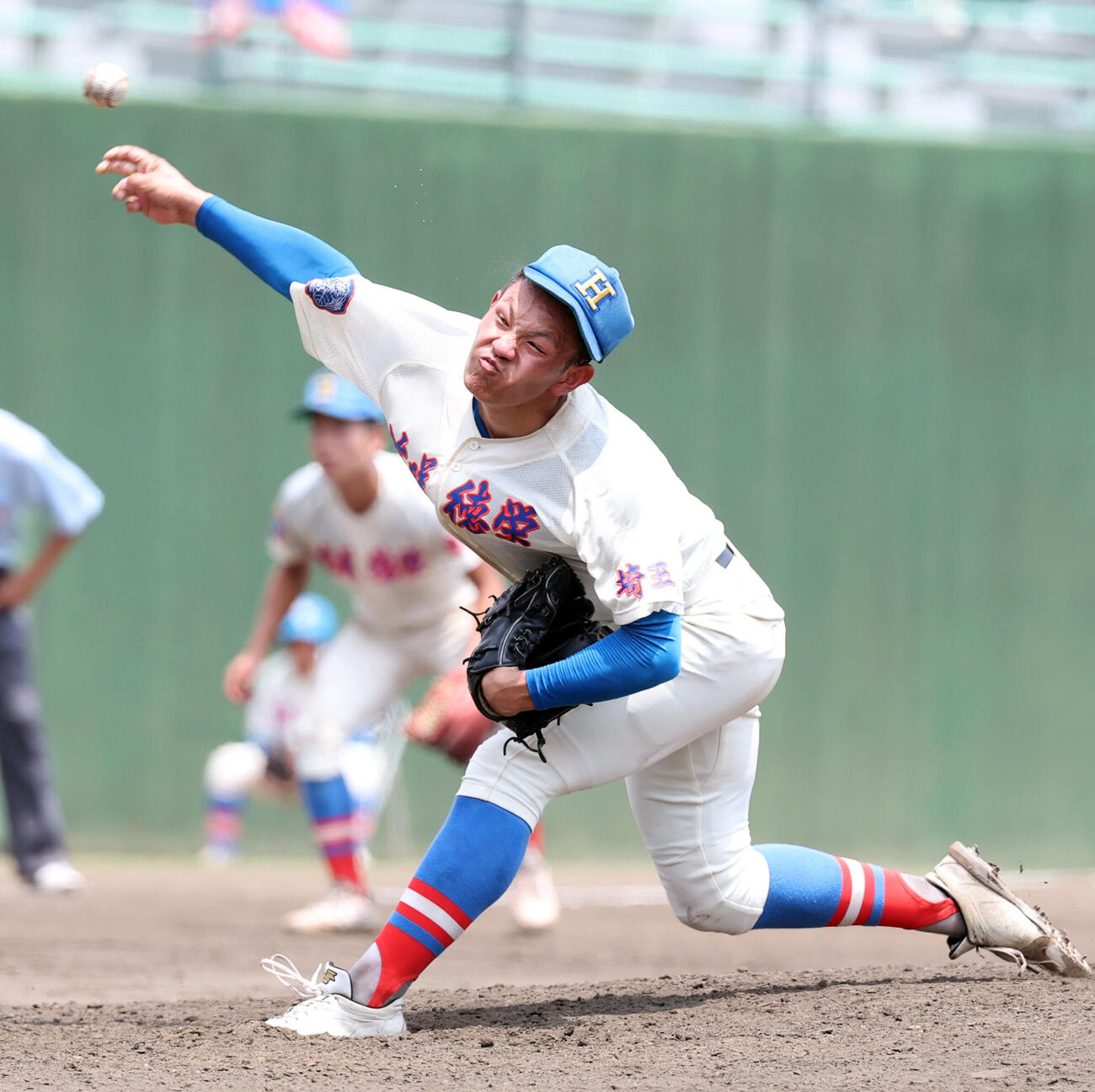 花咲徳栄対昌平　花咲徳栄先発の黒川凌大（撮影・浅見桂子）