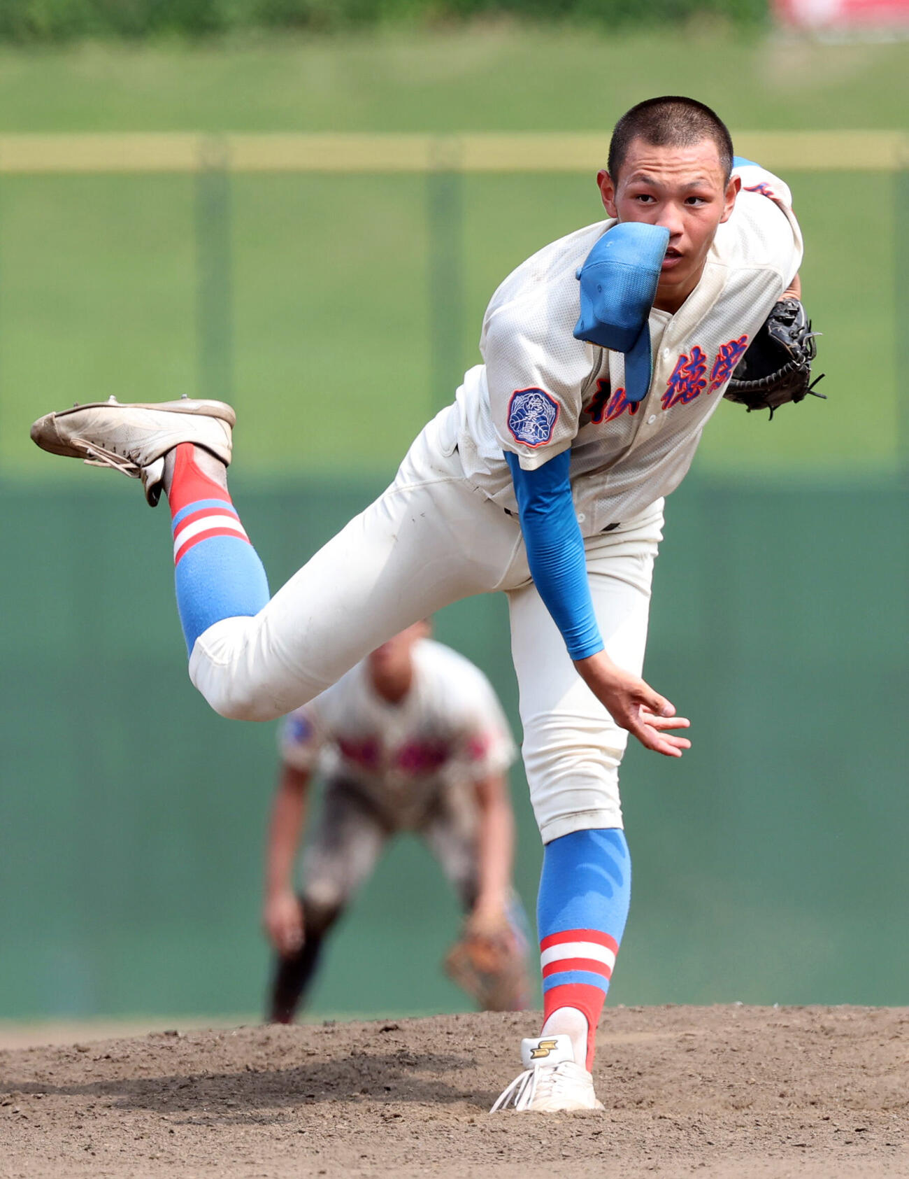 花咲徳栄対昌平　力投する花咲徳栄・黒川凌大（撮影・浅見桂子）