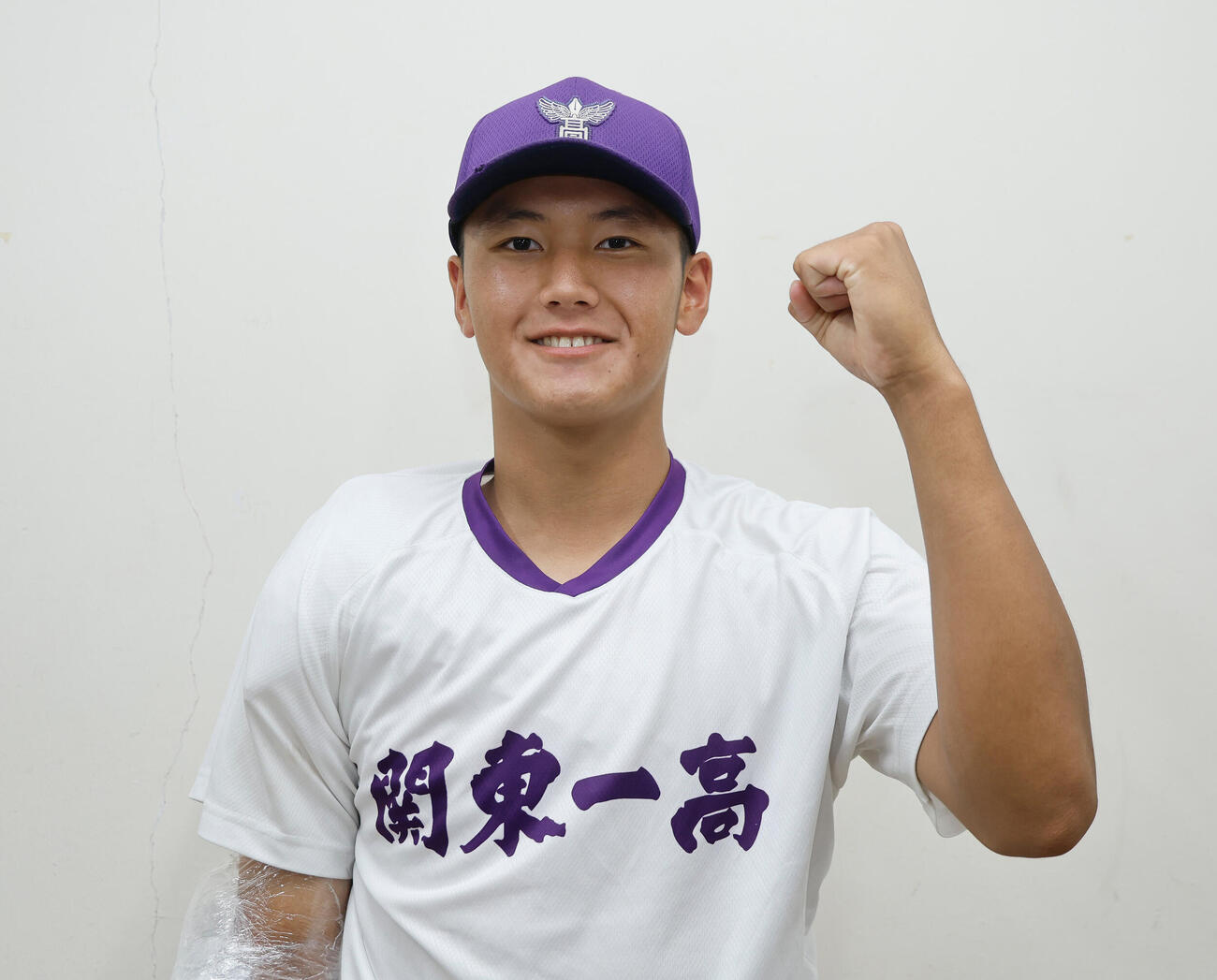 目黒日大対関東第一　7回コールド勝ちながら、相手打線をノーヒットノーランに抑え込んだ関東第一先発の高橋友朔（撮影・山本朝陽）
