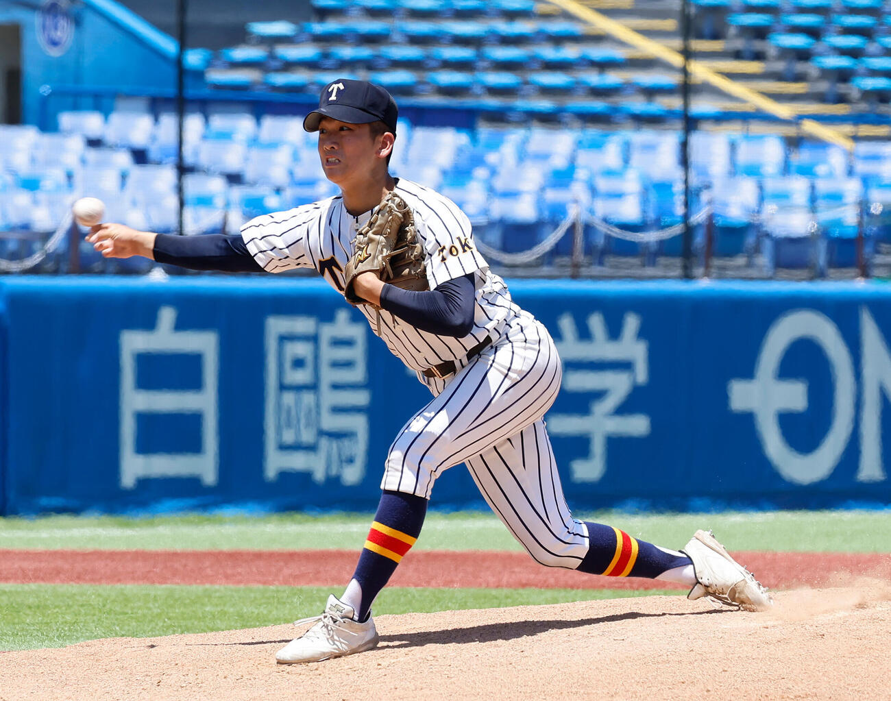 二松学舎大付対帝京　2番手で登板した帝京・関口凱士（撮影・山本朝陽）