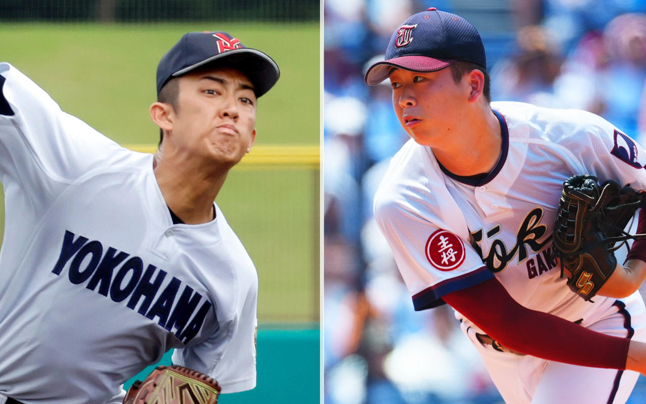 横浜・織田翔希（左）と桐光学園・林晃成