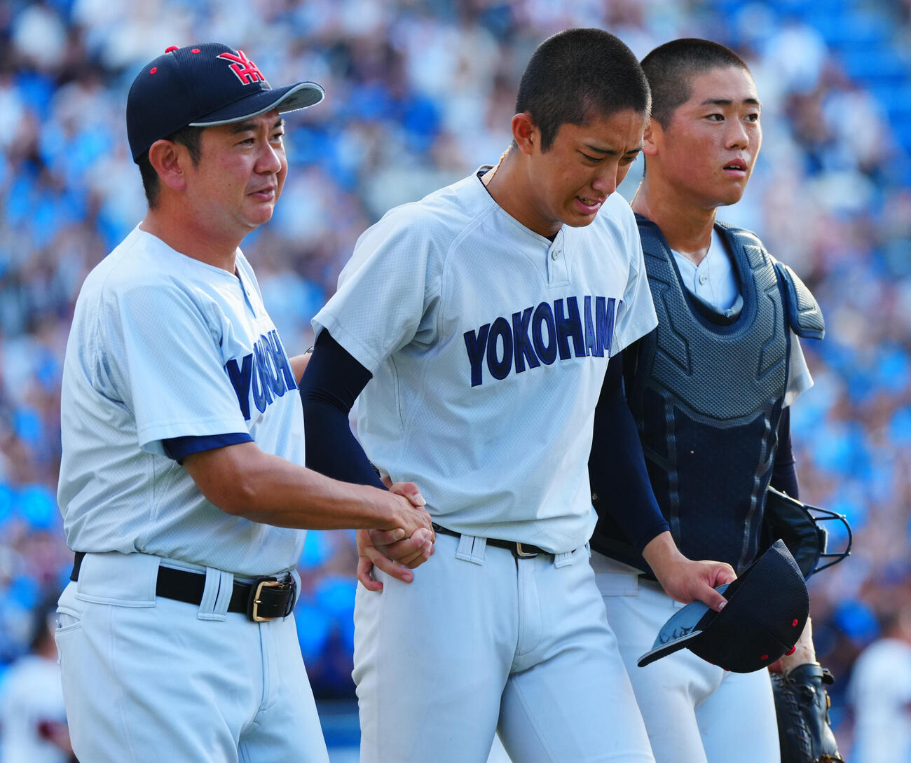 横浜対桐光学園　力投する横浜先発織田翔希（撮影・垰建太）