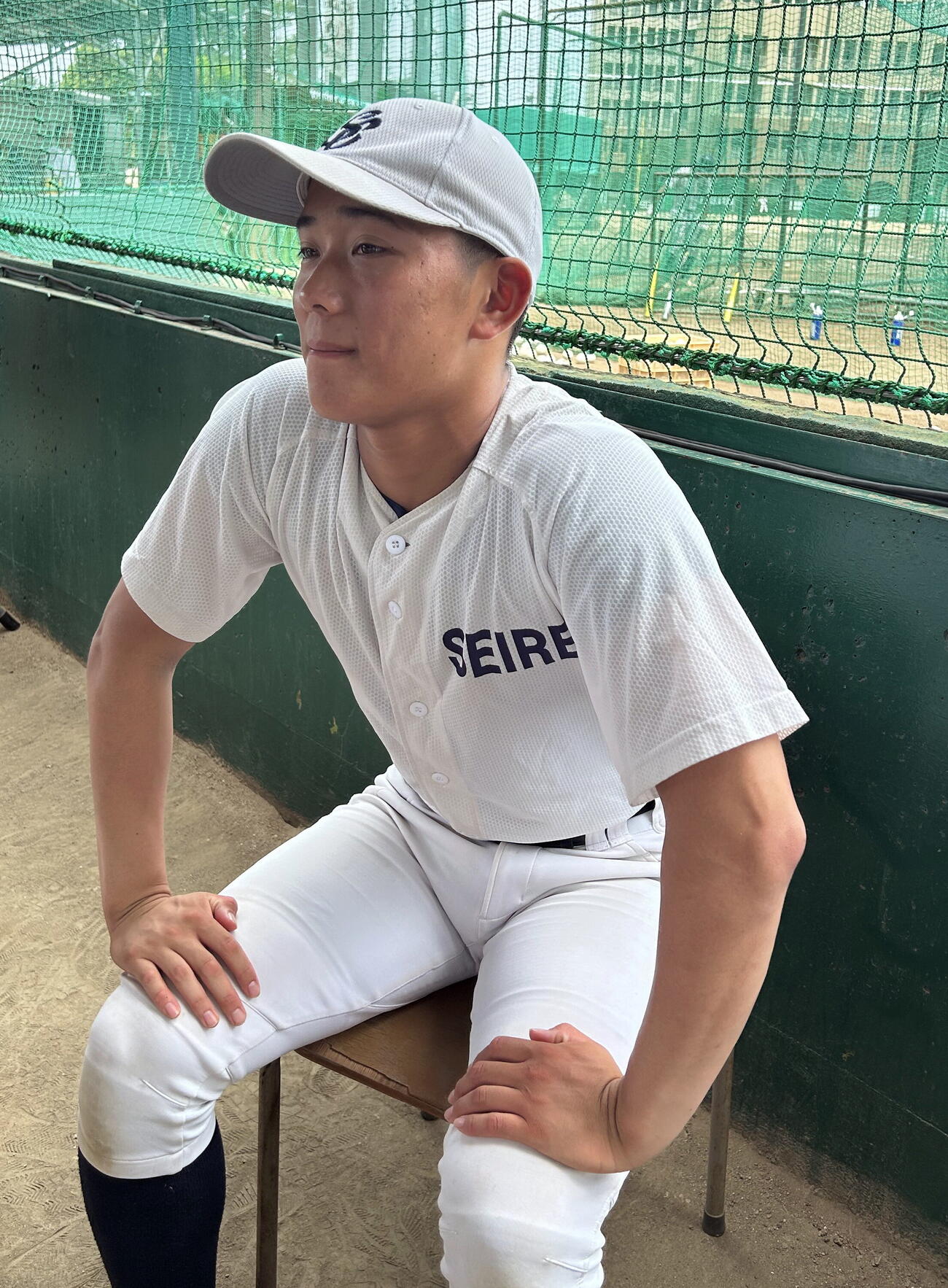 練習後、決勝への意気込みを語る聖隷クリストファー・高部