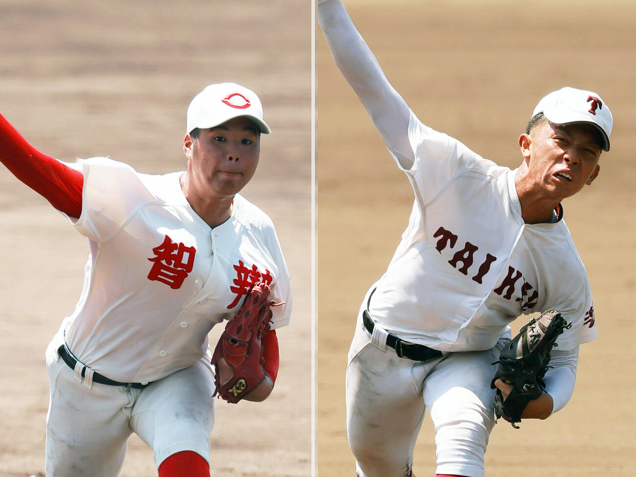 智弁和歌山・和気匠太（左）と耐久・野﨑健友