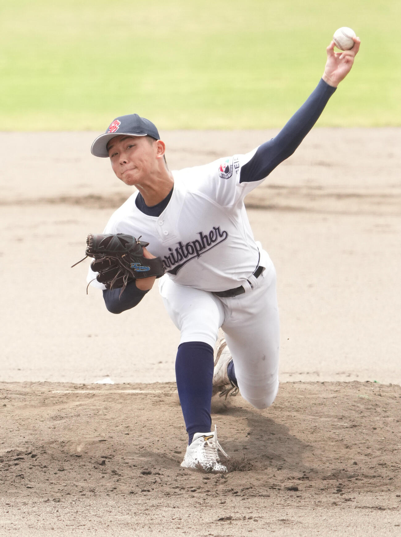 常葉大菊川対聖隷クリストファー　7回表、力投する聖隷クリストファー先発の高部陸（撮影・森本幸一）