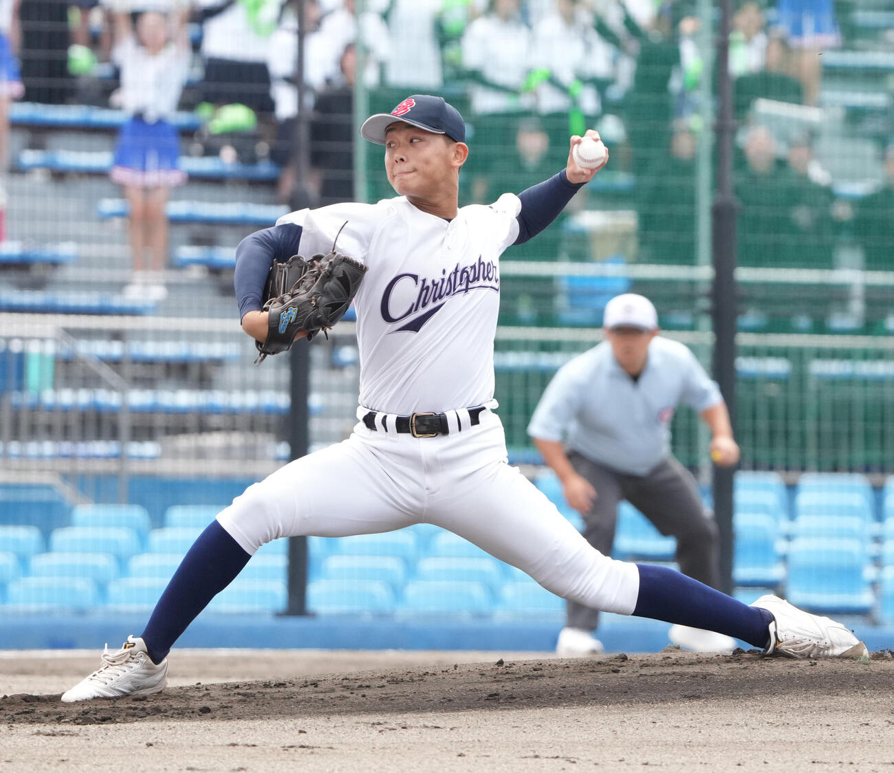常葉大菊川対聖隷クリストファー　1回表、登板する聖隷クリストファー先発の高部陸（撮影・森本幸一）