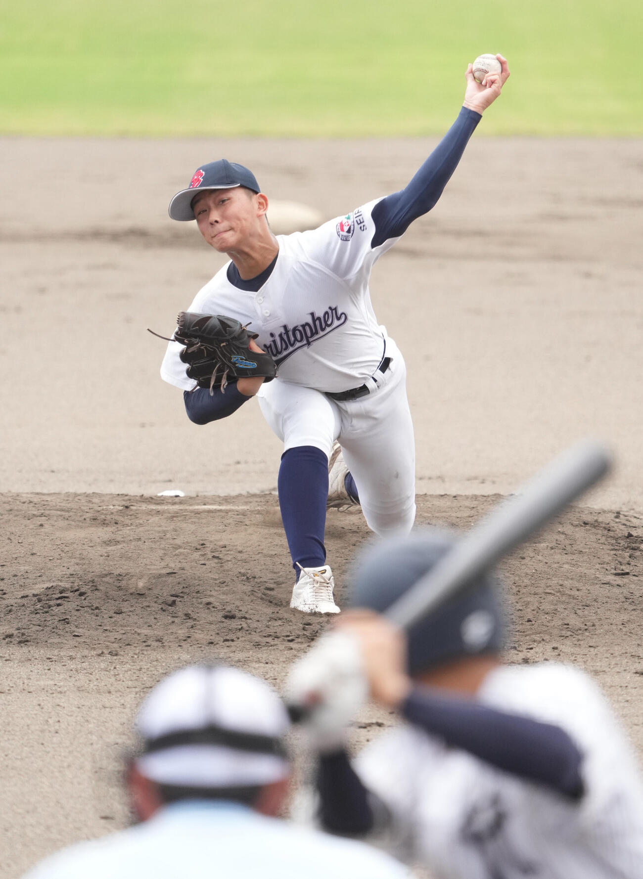 常葉大菊川対聖隷クリストファー　7回表、力投する聖隷クリストファー先発の高部陸（撮影・森本幸一）