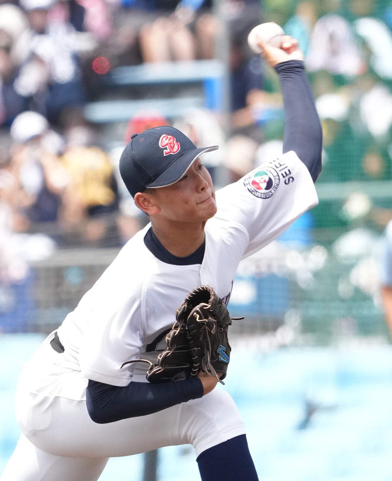 常葉大菊川対聖隷クリストファー　5回表、力投する聖隷クリストファー先発の高部陸（撮影・森本幸一）