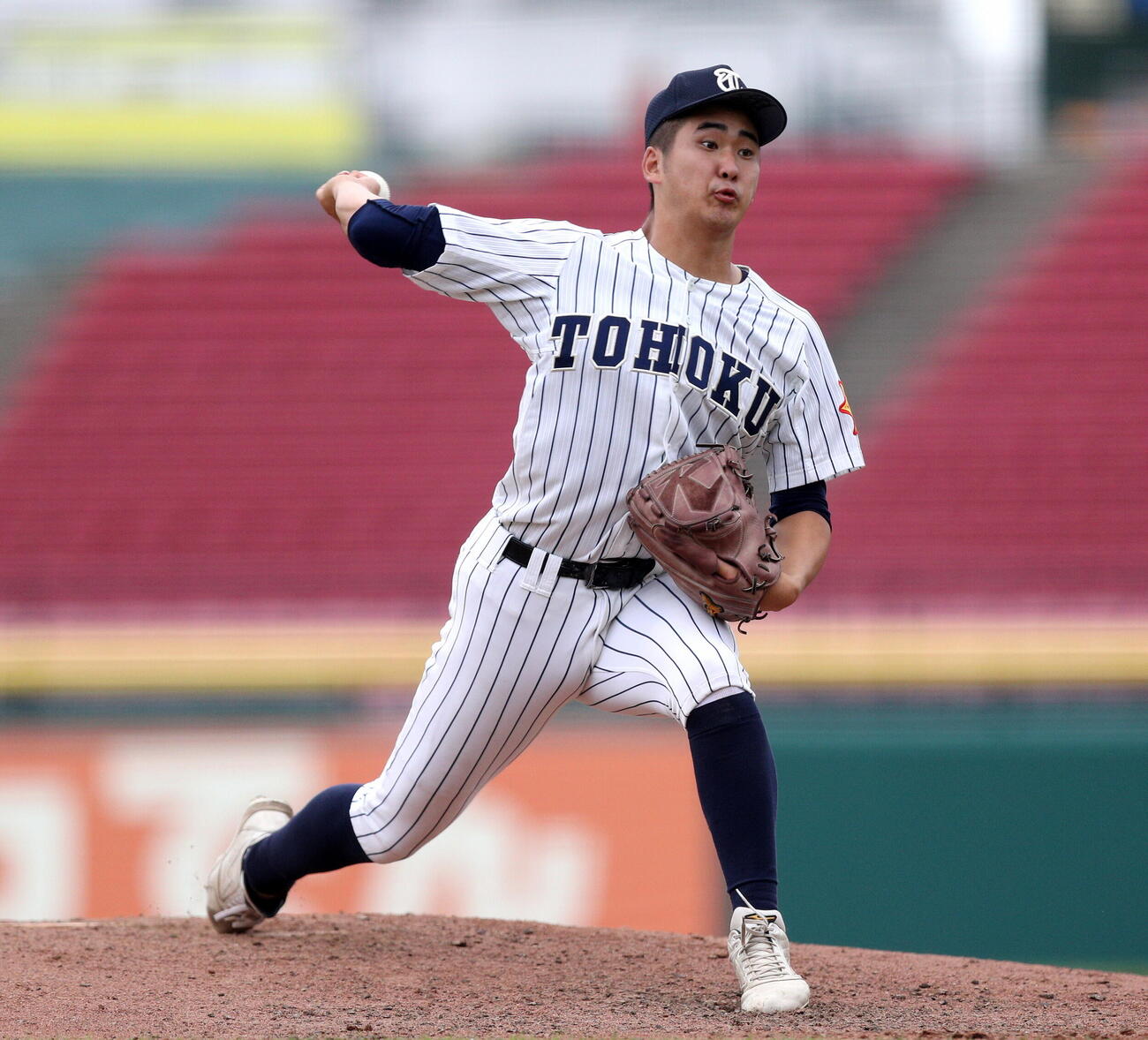 東北対東陵　先発した東北・和泉寛太（撮影・木村有優）