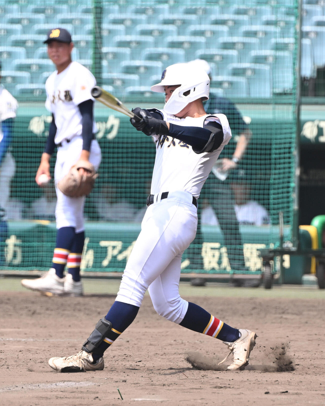 打撃練習で快音を響かせる日本文理・臼木彪牙（撮影・和賀正仁）