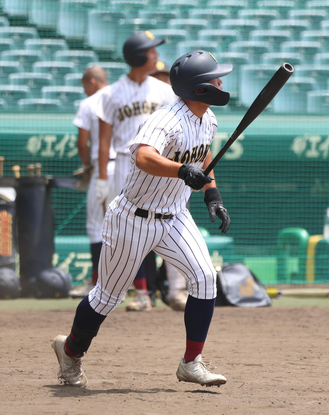 バッティング練習する鳥取城北・宮野快生（撮影・白石智彦）