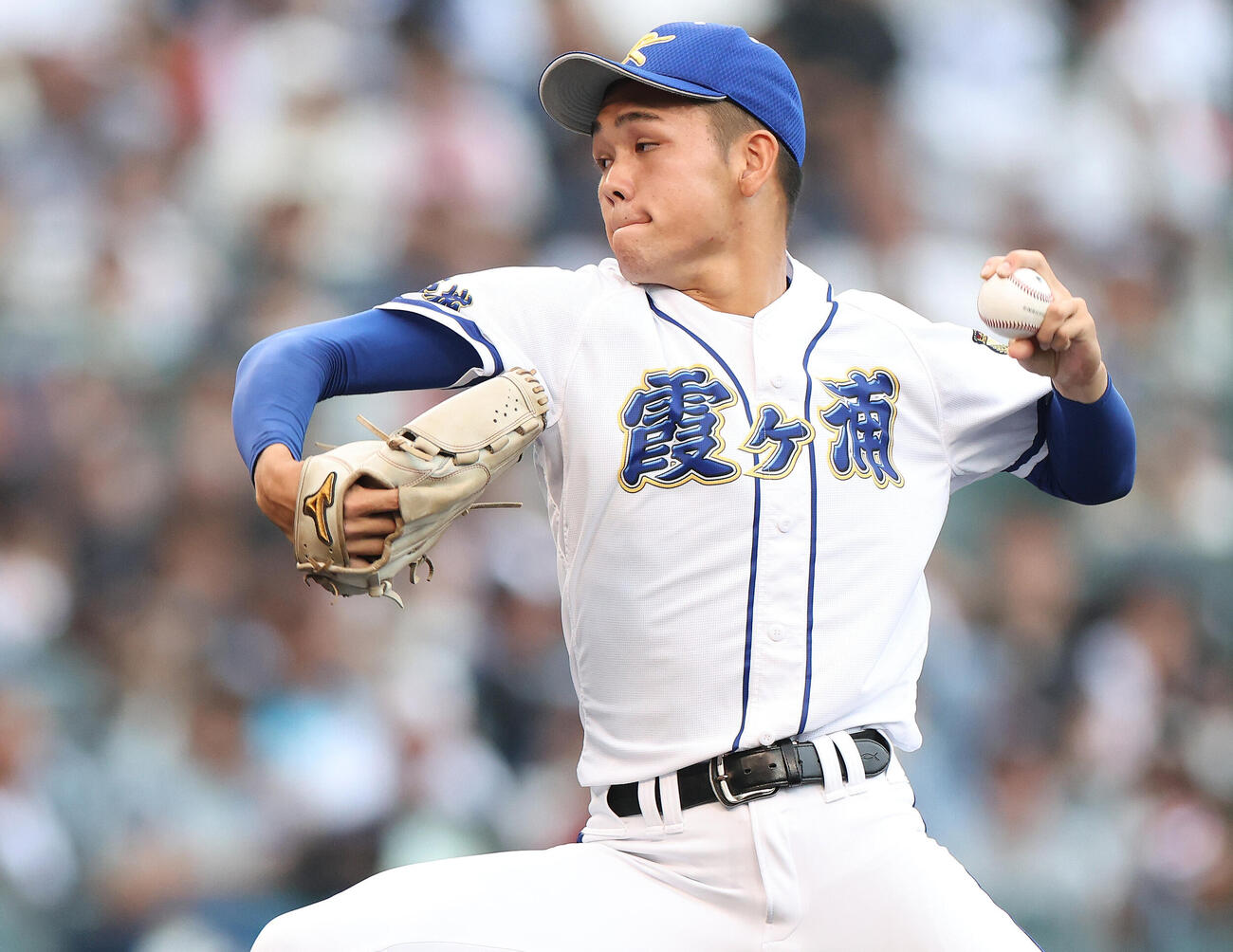 横浜対霞ケ浦　先発登板で力投する霞ケ浦・小林将大（撮影・河田真司）