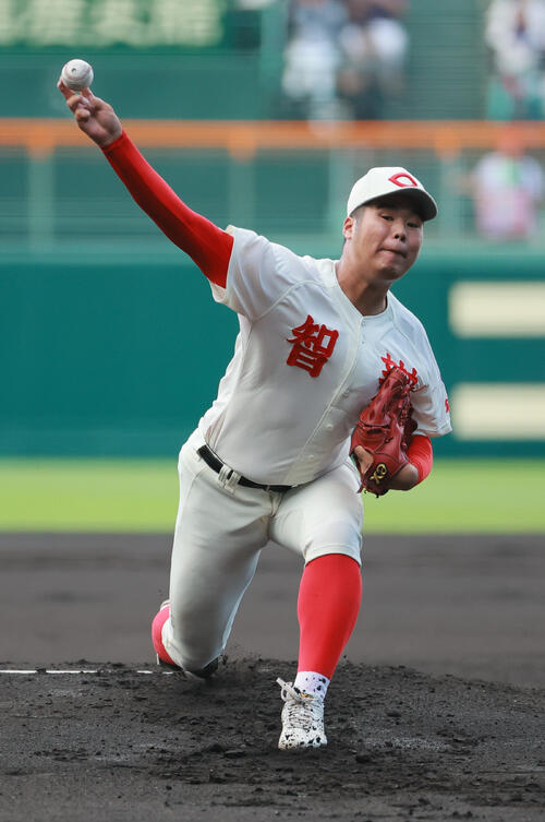 横浜対智弁和歌山 智弁和歌山先発の和気匠太(撮影・上山淳一)