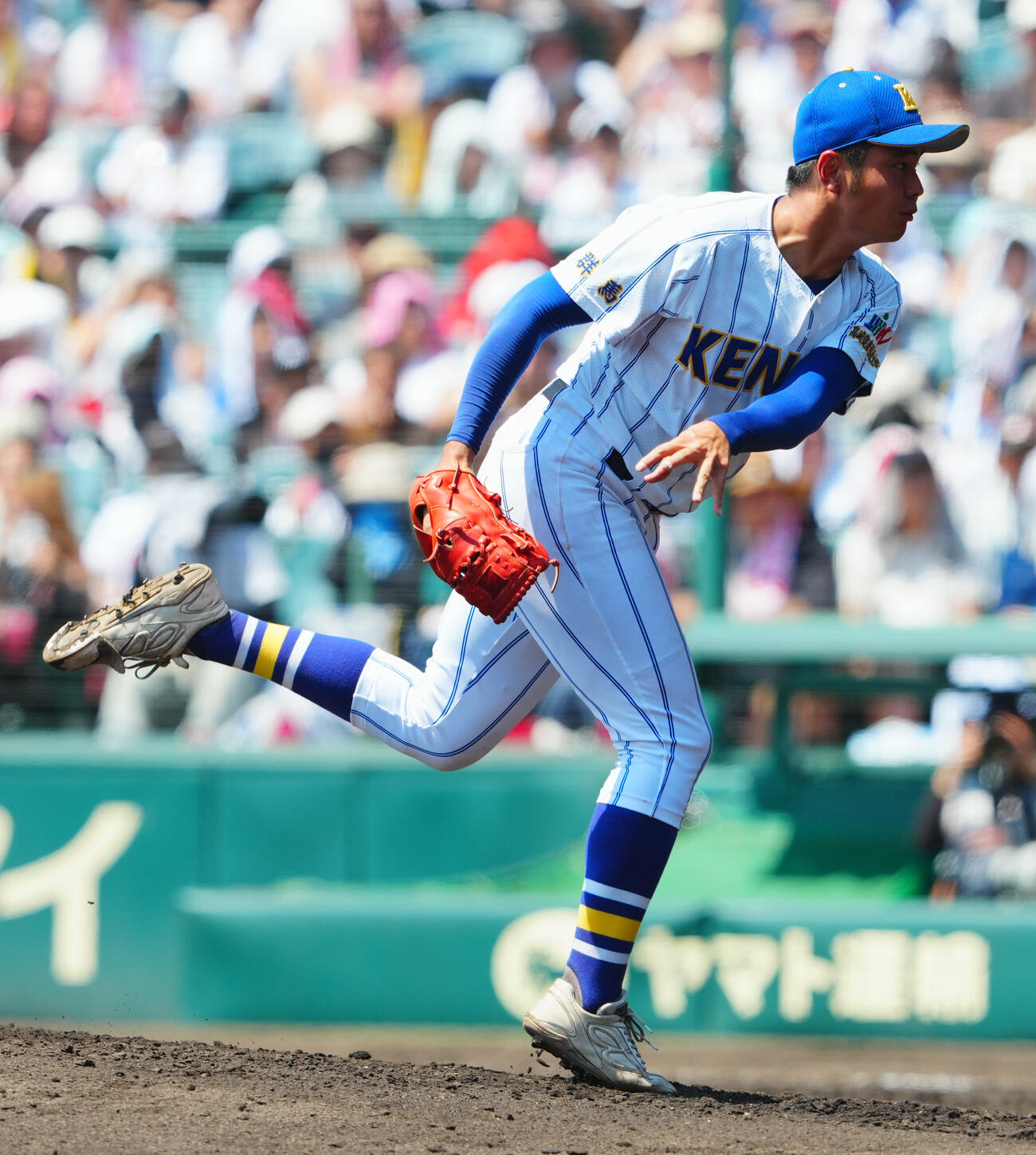 健大高崎対智弁和歌山　6回裏、健大高崎2番手の北田莉玖（撮影・垰建太）