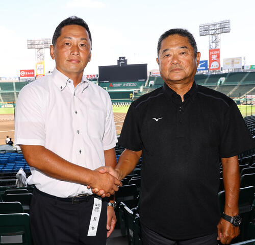 【甲子園】開幕戦を前に監督対談　履正社・多田晃監督と享栄・大藤敏行監督