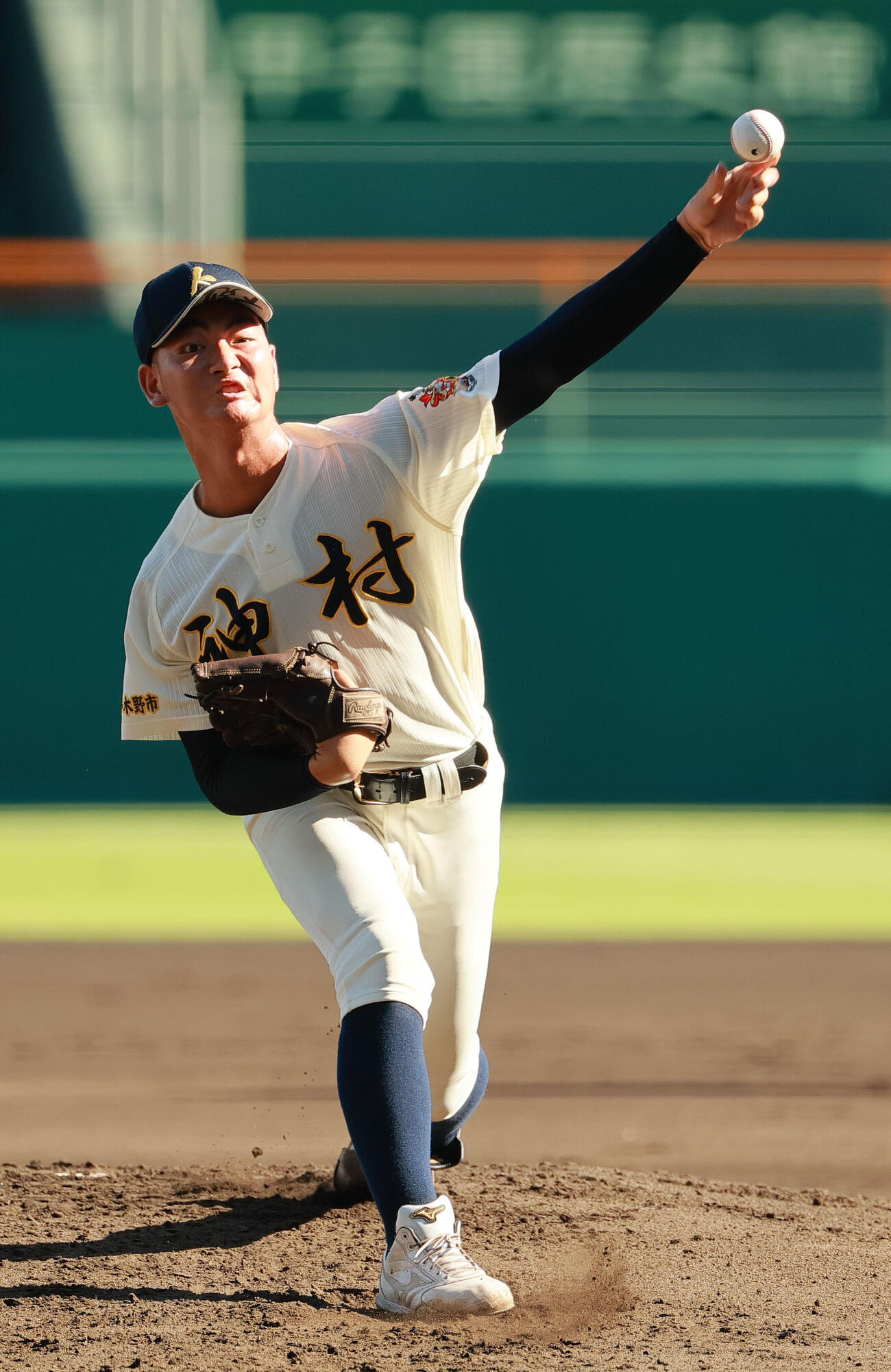 東筑対神村学園　神村学園先発の松永遥斗（撮影・上山淳一）