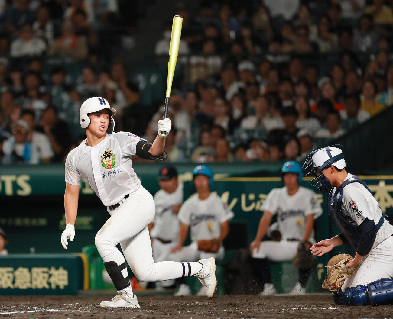 佐野日大対聖隷クリストファー　5回表佐野日大2死満塁、中村盛汰は空振り三振に倒れる（撮影・上山淳一）