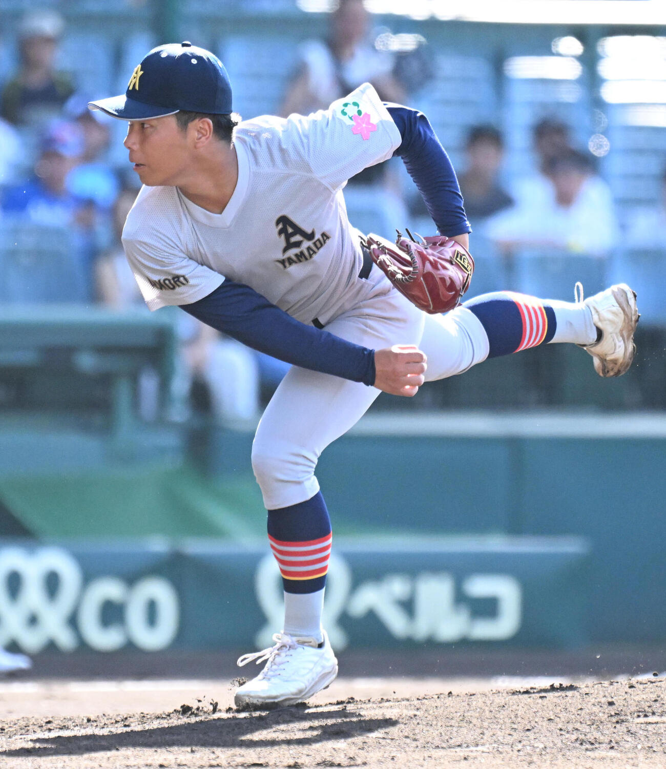 遊学館対青森山田　青森山田先発の手代森爽来（撮影・石井愛子）